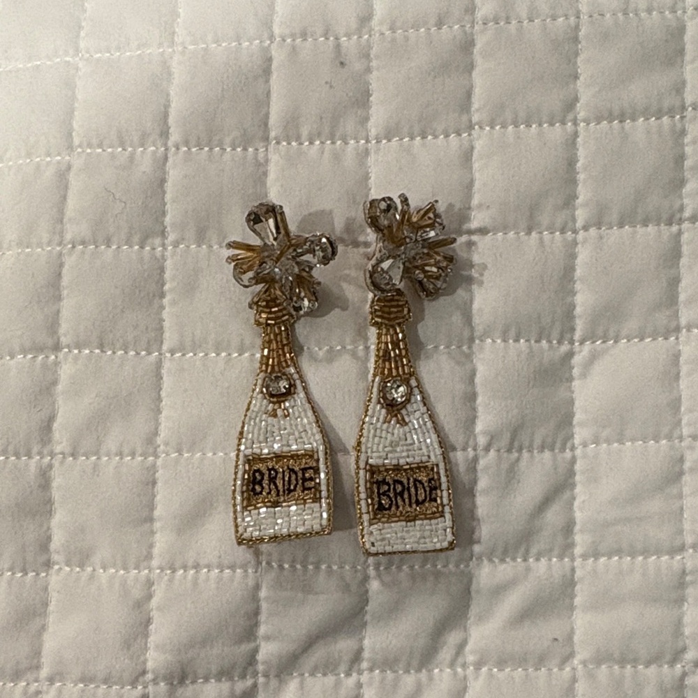 Gold and Silver Bride Earrings